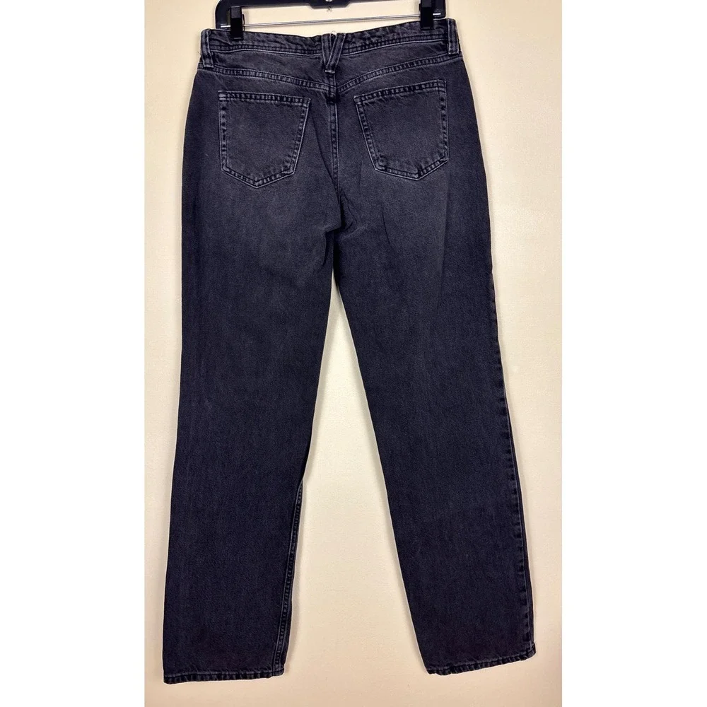 FREE PEOPLE We The Free Yoke Straight Leg Jeans Washed Black Women Size 28 Denim